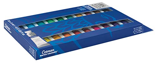 Winsor & Newton Cotman Watercolor Paint Set, 20 Colors, 5ml (0.17-oz) Tubes