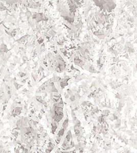 paper shred – crinkle paper for packaging, sensory activities, gift baskets, table décor – crinkle paper filler 1/2 lb – crinkle cut paper – h & r supplies (white)