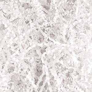 Paper Shred – Crinkle Paper for Packaging, Sensory Activities, Gift Baskets, Table Décor – Crinkle Paper Filler 1/2 LB – Crinkle Cut Paper – H & R Supplies (White)