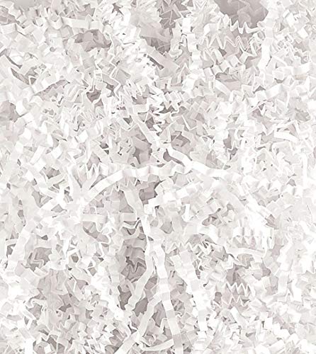 Paper Shred – Crinkle Paper for Packaging, Sensory Activities, Gift Baskets, Table Décor – Crinkle Paper Filler 1/2 LB – Crinkle Cut Paper – H & R Supplies (White)