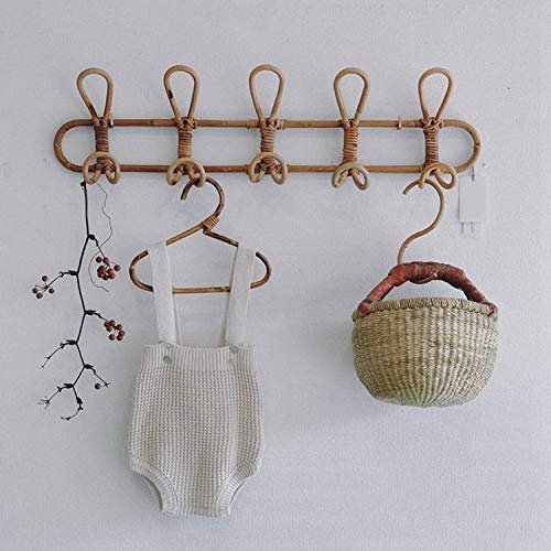 Gravo Large Rattan Wall Hooks Clothes Hat Hanging Hook Crochet Cloth Holder Organizer Hangers Decor for Home Decor