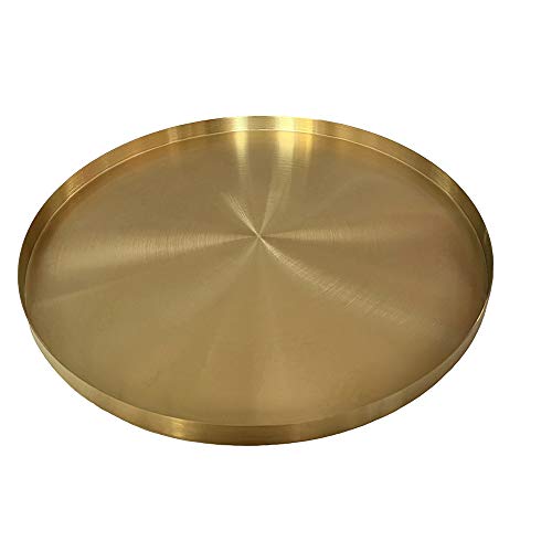 UniDes - Round Gold Tray,12.6 Inch Brass Decorative Tray for Modern Home,Stainless Steel Serving Tray for Vanity Organizer,Perfume, Coffee Table, Kitchen and Bathroom