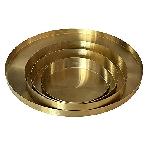 UniDes - Round Gold Tray,12.6 Inch Brass Decorative Tray for Modern Home,Stainless Steel Serving Tray for Vanity Organizer,Perfume, Coffee Table, Kitchen and Bathroom