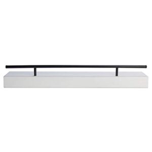 melannco floating railing shelf for bedroom, living room, bathroom, kitchen, 24-inch, distressed white