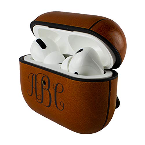 AudioSpice Custom Monogram Case for AirPods Pro (1st Generation) – Personalized Design – Put Your Initials on a Leatherette Case for AirPods Prod – Monogram