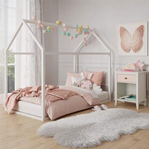 Little Seeds Rowan Valley Skyler Kids Metal House, Twin Size Frame, White Bed (DA4037119LS)