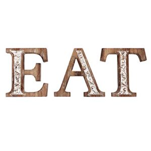 wartter farmhouse kitchen eat sign , wall mounted decorative wooden letters with carved patterns