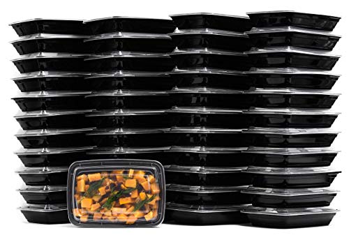 28 oz Reusable Food Storage 25 Pack Containers with Lids by EcoQuality – Rectangular BPA Free Freezer, Microwave & Dishwasher Safe – Airtight & Watertight Stackable, Lunch Meal Prep, To-Go, Bento Box