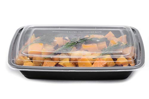 28 oz Reusable Food Storage 25 Pack Containers with Lids by EcoQuality – Rectangular BPA Free Freezer, Microwave & Dishwasher Safe – Airtight & Watertight Stackable, Lunch Meal Prep, To-Go, Bento Box