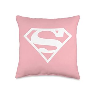 supergirl white & pink shield throw pillow, 16x16, multicolor