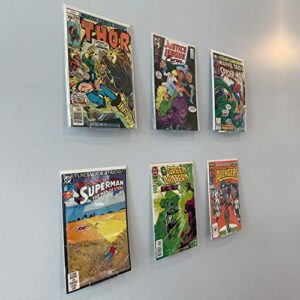 X-FLOAT Clear Floating Shelves (Wall Mounted) for Displaying Comic Books (Set of 6)