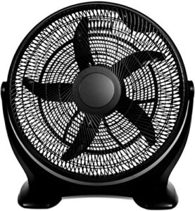 simple deluxe 20 inch 3-speed plastic floor fans oscillating quiet for home commercial, residential, and greenhouse use, outdoor/indoor, black (hifanxfloor20platicexpv1)