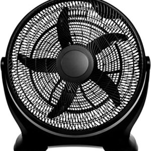 Simple Deluxe 20 Inch 3-Speed Plastic Floor Fans Oscillating Quiet for Home Commercial, Residential, and Greenhouse Use, Outdoor/Indoor, Black (HIFANXFLOOR20PLATICEXPV1)