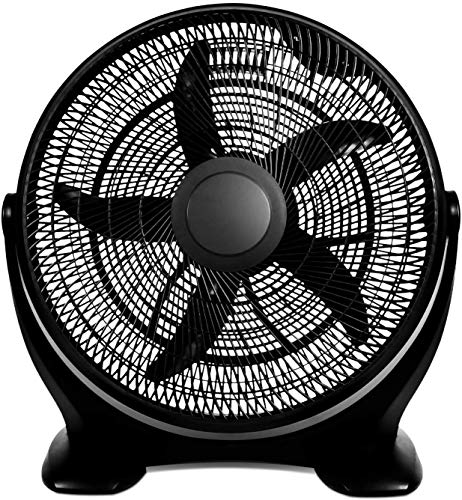 Simple Deluxe 20 Inch 3-Speed Plastic Floor Fans Oscillating Quiet for Home Commercial, Residential, and Greenhouse Use, Outdoor/Indoor, Black (HIFANXFLOOR20PLATICEXPV1)