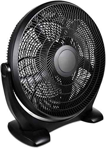 Simple Deluxe 20 Inch 3-Speed Plastic Floor Fans Oscillating Quiet for Home Commercial, Residential, and Greenhouse Use, Outdoor/Indoor, Black (HIFANXFLOOR20PLATICEXPV1)