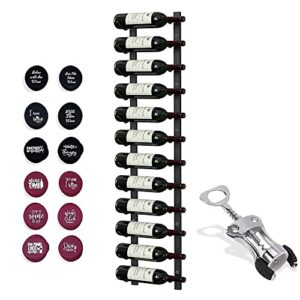 ryb (4 ft) wine rack wall mounted,metal wall mounted wine rack 12 bottles, vertical wine rack wall mounted including 12 silicone stoppers and one bottle