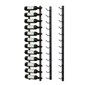 RYB (4 Ft) Wine Rack Wall Mounted,Metal Wall Mounted Wine Rack 12 Bottles, Vertical Wine Rack Wall Mounted Including 12 Silicone Stoppers and One Bottle