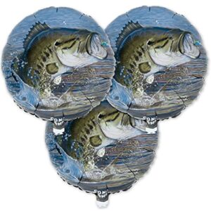 havercamp gone fishin' party balloons (3 pcs.); 3 18" round foil mylar balloons from the trademarked gone fishin' party collection!