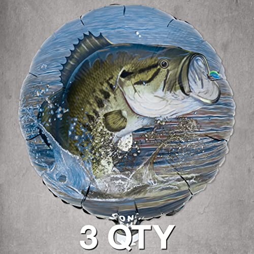 Havercamp Gone Fishin' Party Balloons (3 Pcs.); 3 18" Round Foil Mylar Balloons from the Trademarked Gone Fishin' Party Collection!