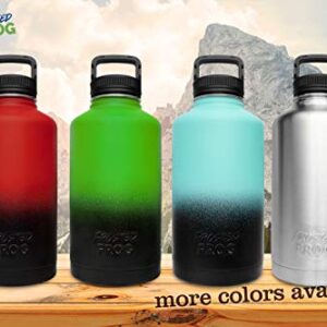 Frosted Frog 64OZ Red and Black Vacuum Insulated Stainless Steel Water Bottle Double Walled Half Gallon Growler