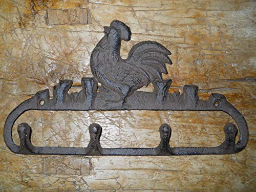 Antiques Vintage/Hooks Cast Iron/Coat Hook/Locker Rooms/Kitchens Cast Iron Rooster Towel, Coat Hooks, Farm Hat Hook, Key Rack Chicken