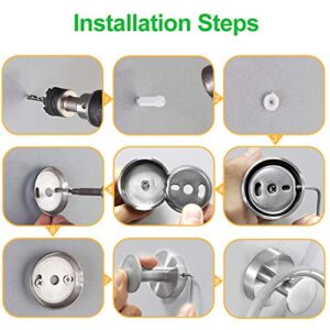 WaaWee 2 Pack Robe Towel Hook, Wall Mount Stainless Steel Wall Hook, Heavy Duty Clothes Coat Hooks for Bathroom Kitchen Home Storage (Silver)