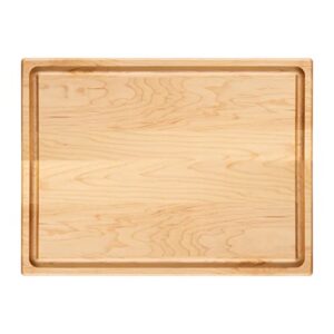 maison rodin large wood cutting board 16"x12"x3/4", canadian maple wood, carving & chopping wooden board with juice groove, made in canada, charcuterie boards, kitchen essentials
