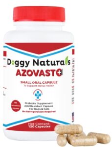 azovast plus kidney health supplement for dogs & cats, 120ct - no refrigeration required - help support kidney function & manage renal toxins - renal care supplement capsule(u.s.a) (120 caps)