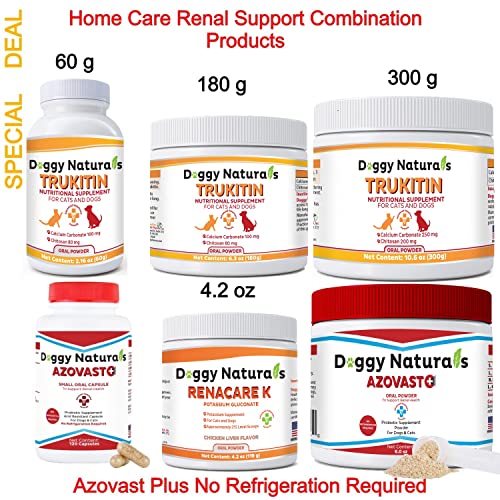 Azovast Plus Kidney Health Supplement for Dogs & Cats, 120ct - NO Refrigeration Required - Help Support Kidney Function & Manage Renal Toxins - Renal Care Supplement Capsule(U.S.A) (120 Caps)