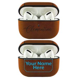 audiospice custom name case for airpods pro (1st generation) – personalized design – put your name or text on a leatherette case for airpods pro – name