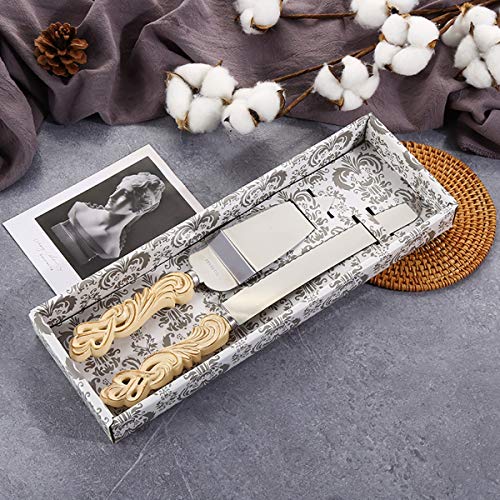 TRUE LOVE GIFT Wedding Cake Knife and Server Set Bride and Groom 2-Piece Dessert Set Party Wedding Anniversary Celebration