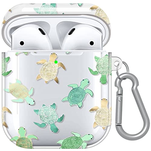 Cute Turtle AirPods Case Cover,Soft TPU AirPods Case 2&1 Shockproof Silicone Waterproof AirPods Skin Cover Protective Case for Airpods 1st/2nd Charging Case for iPhone XR/7/7P/8/8P (Little Turtle)