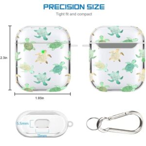 Cute Turtle AirPods Case Cover,Soft TPU AirPods Case 2&1 Shockproof Silicone Waterproof AirPods Skin Cover Protective Case for Airpods 1st/2nd Charging Case for iPhone XR/7/7P/8/8P (Little Turtle)