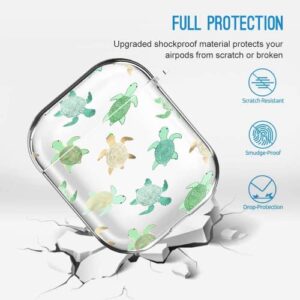 Cute Turtle AirPods Case Cover,Soft TPU AirPods Case 2&1 Shockproof Silicone Waterproof AirPods Skin Cover Protective Case for Airpods 1st/2nd Charging Case for iPhone XR/7/7P/8/8P (Little Turtle)