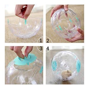 WishLotus Hamster Exercise Ball, 5.51 Inch Transparent Hamster Ball Running Hamster Wheel Plastic Cute Exercise Mini Ball for Dwarf Hamsters to Relieves Boredom and Increases Activity (5.51in, Blue)