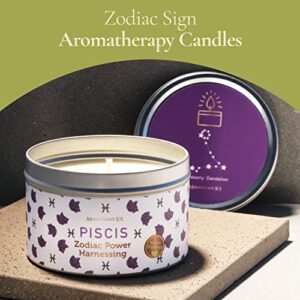 Magnificent 101 Pisces Zodiac Sign Candle – Scented Soy Wax – Choose Your Birthdate – Make Great Gifts for Horoscope Astrology Fans – 6oz Tin Holder Ideal for Men’s and Women’s Décor Styles