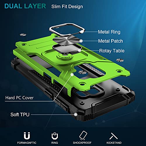 IKAZZ Galaxy S9 Case,Samsung S9 Cover Dual Layer Soft Flexible TPU and Hard PC Anti-Slip Full-Body Rugged Protective Phone Case with Magnetic Kickstand for Samsung Galaxy S9 Green