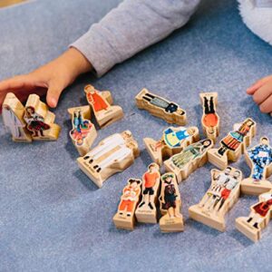 THE FRECKLED FROG People Around the World - Set of 18 - Ages 1+ - Wooden Blocks for Toddlers - Includes People from 18 Countries - Double-Sided