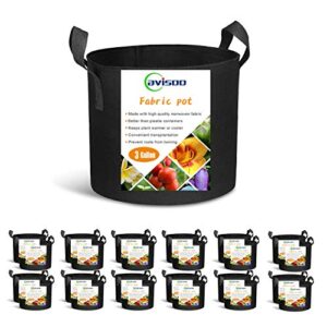 cavisoo 24-pack 3 gallon grow bags, heavy duty thickened non-woven plant fabric pots with reinforced handles