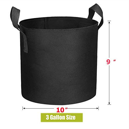 Cavisoo 24-Pack 3 Gallon Grow Bags, Heavy Duty Thickened Non-Woven Plant Fabric Pots with Reinforced Handles