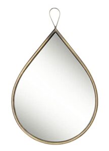 ruidoz brass teardrop wall mirror with metal frame for home decor, gold oval mirror,bronze decorative wall mirror, accent mirror 20 x 12.5 inches-0951rz