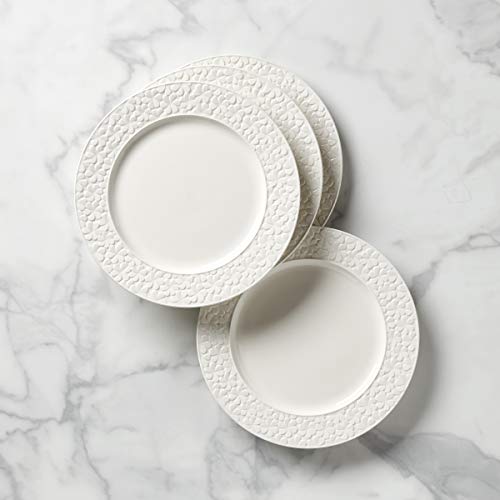 Kate Spade Blossom Lane 4-Piece Dinner Plate Set, 7.15 LB, White