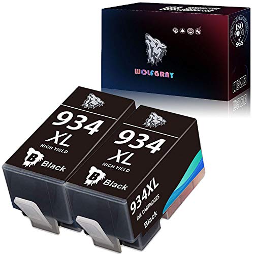 Wolfgray 2-Black 934XL 935XL Compatible Ink Cartridge Replacement for HP 934 935 Combo Pack High Yield for HP OfficeJet Pro 6835 6230 6812 6815 6830 6820 6220 Printer