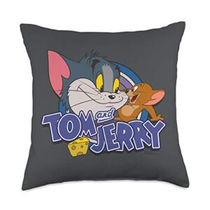 tom and jerry friendly enemies throw pillow, 18x18, multicolor