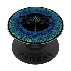 spiritual flow sacred fractal geometry mandala dragonfly popsockets popgrip: swappable grip for phones & tablets