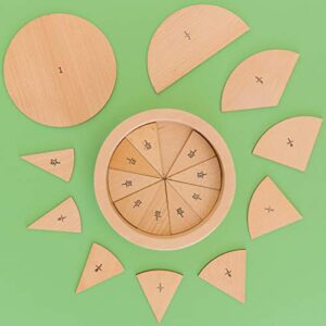 THE FRECKLED FROG Learning Fractions - Set of 55 - Math Manipulatives - Fraction Circles with 10 Values - Teach Equivalents and Parts to Whole