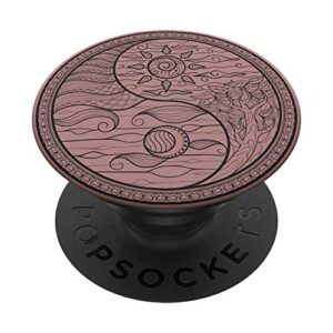 yin yang day and night misty rose popsockets popgrip: swappable grip for phones & tablets