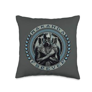 marvel black panther t'challa wakanda forever throw pillow, 16x16, multicolor