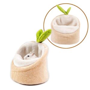 papieeed soft small pet bed, hamster nest pouch cute mouse house hammock sugar glider hideout cage accessories, bedding for gerbil degu golden bear hedgehog