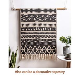 SIMPLEOPULENCE Boho Cotton Area Rug 24'' x 36'' for Bedroom, Hand Woven Bathroom Rug with Tassels, Accent Machine Washable Door Mat, Geometric Decorative Throw Rug for Kitchen, Porch, Outdoor